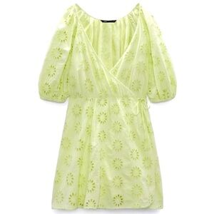 Zara Green Eyelet Dress